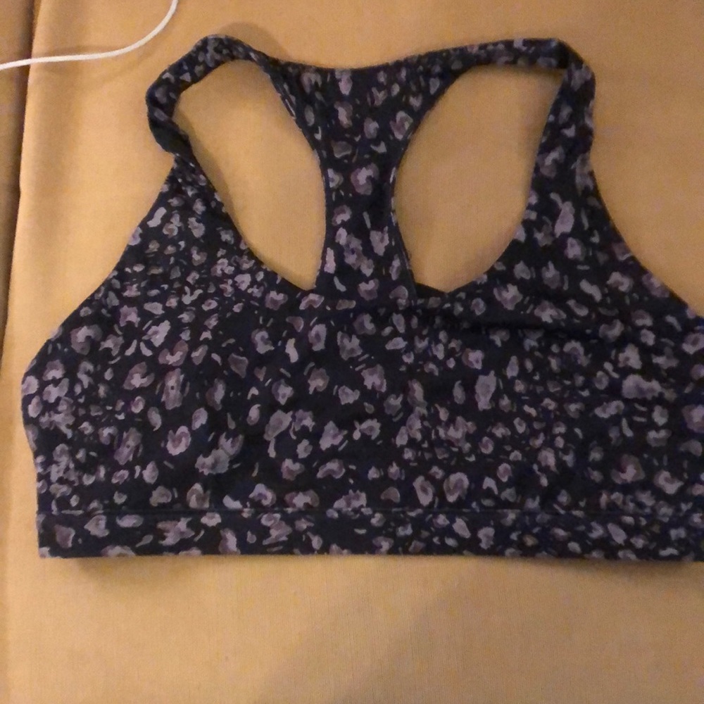 Fabletics purple print sports bra
